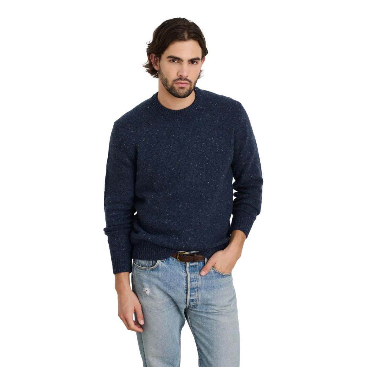 Donegal Crew Neck Sweater Navy - Sweater