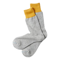 Double Face Silk & Cotton Socks D. Yellow Gray - Socks