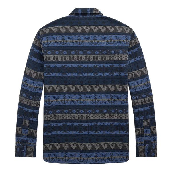 RRL Double-Faced Jacquard Workshirt Navy Multi - MILWORKS