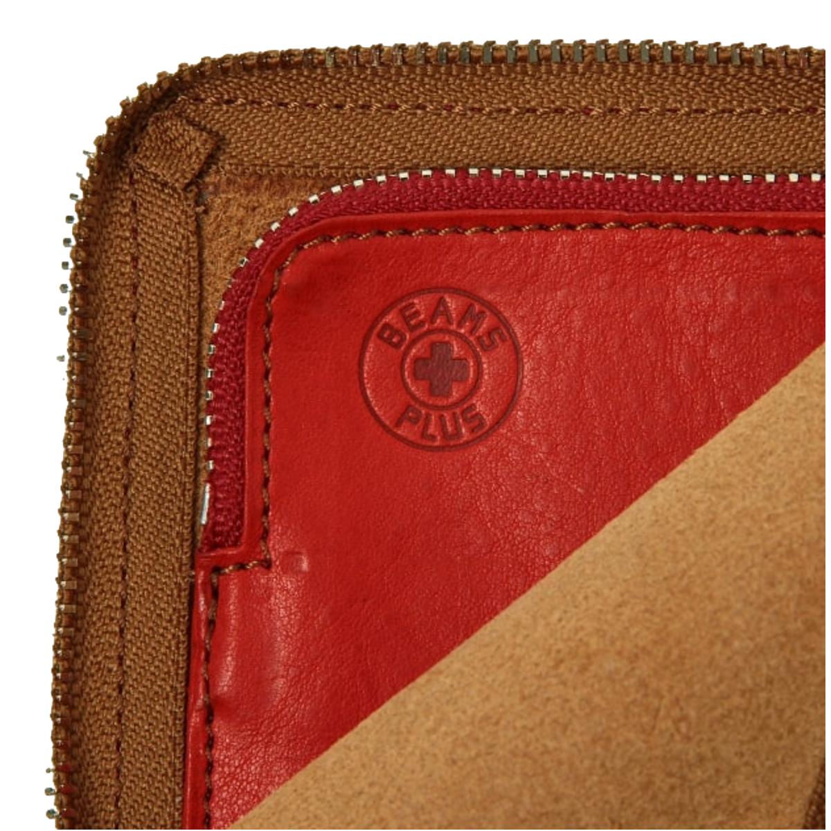 Double Zip Wallet Brown Red - Wallet