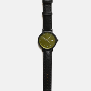 Drew - Olive: Black Leather - watch
