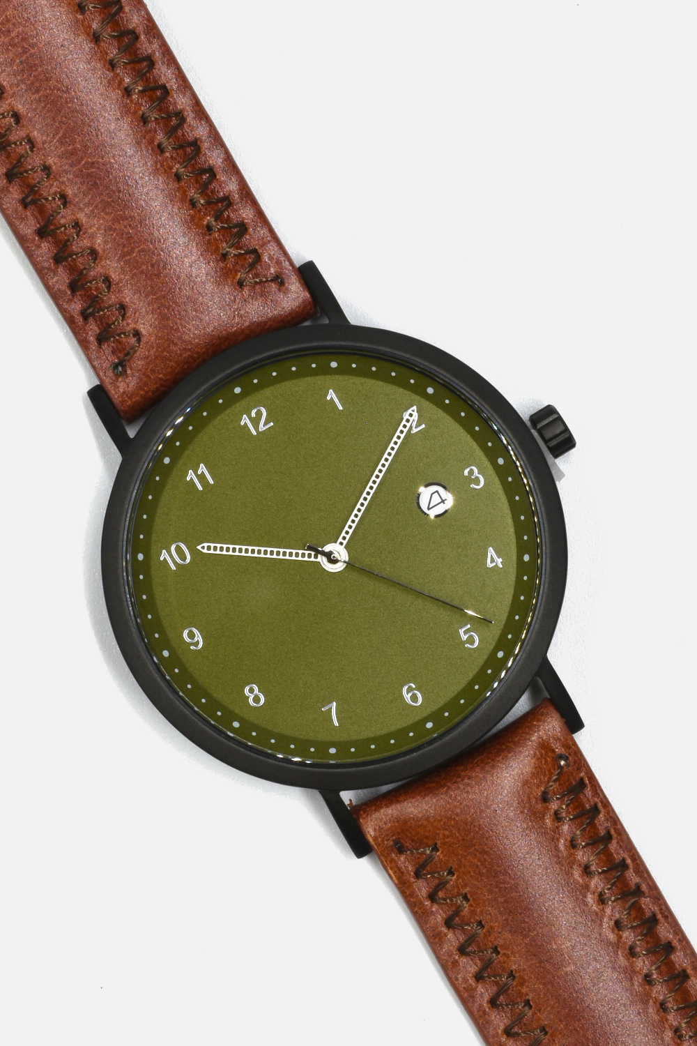 Drew - Olive: Black Leather - watch