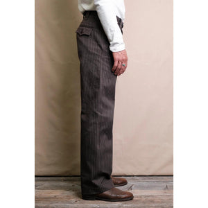 Duster Pant Brown Stripe - Pants