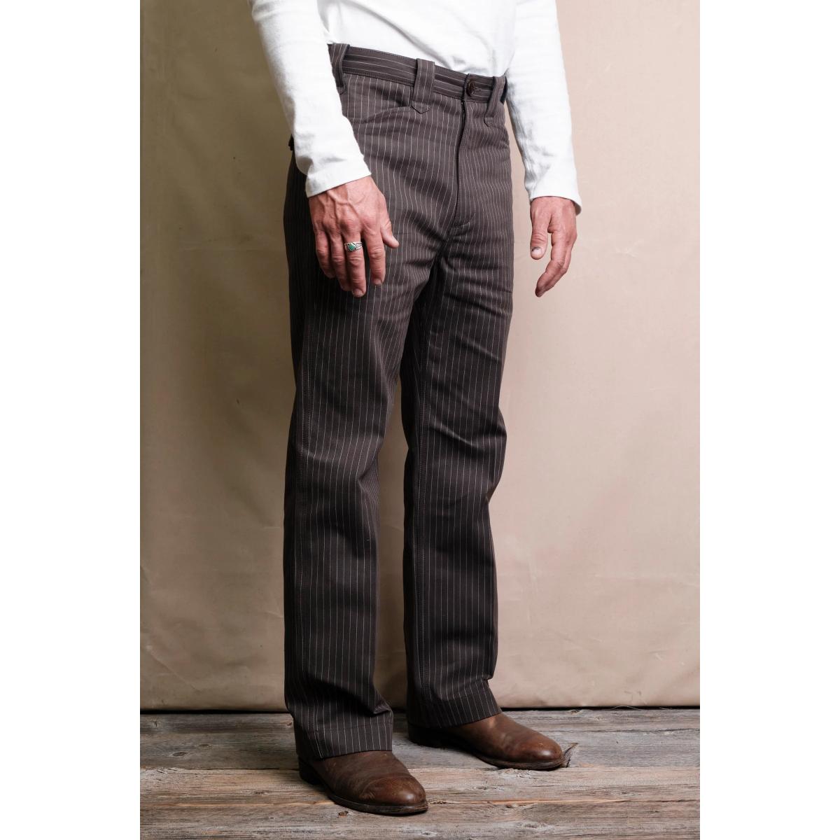 Duster Pant Brown Stripe - Pants