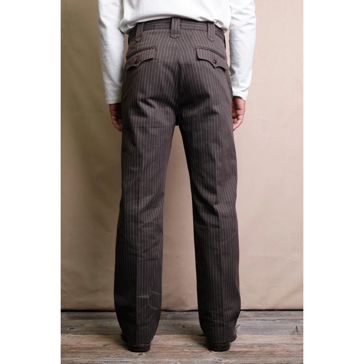 Duster Pant Brown Stripe - Pants