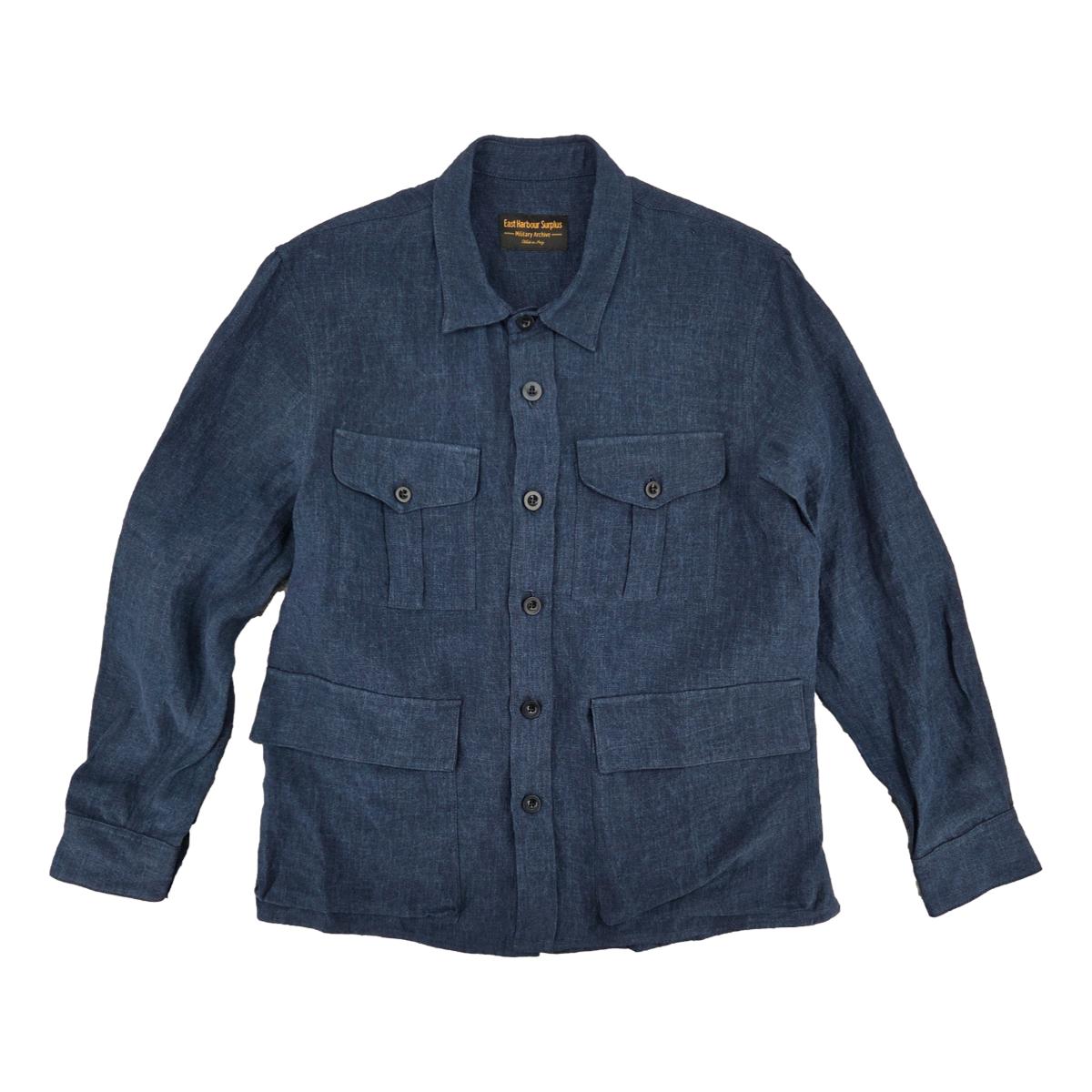 Ellis Linen Jacket Navy - outerwear