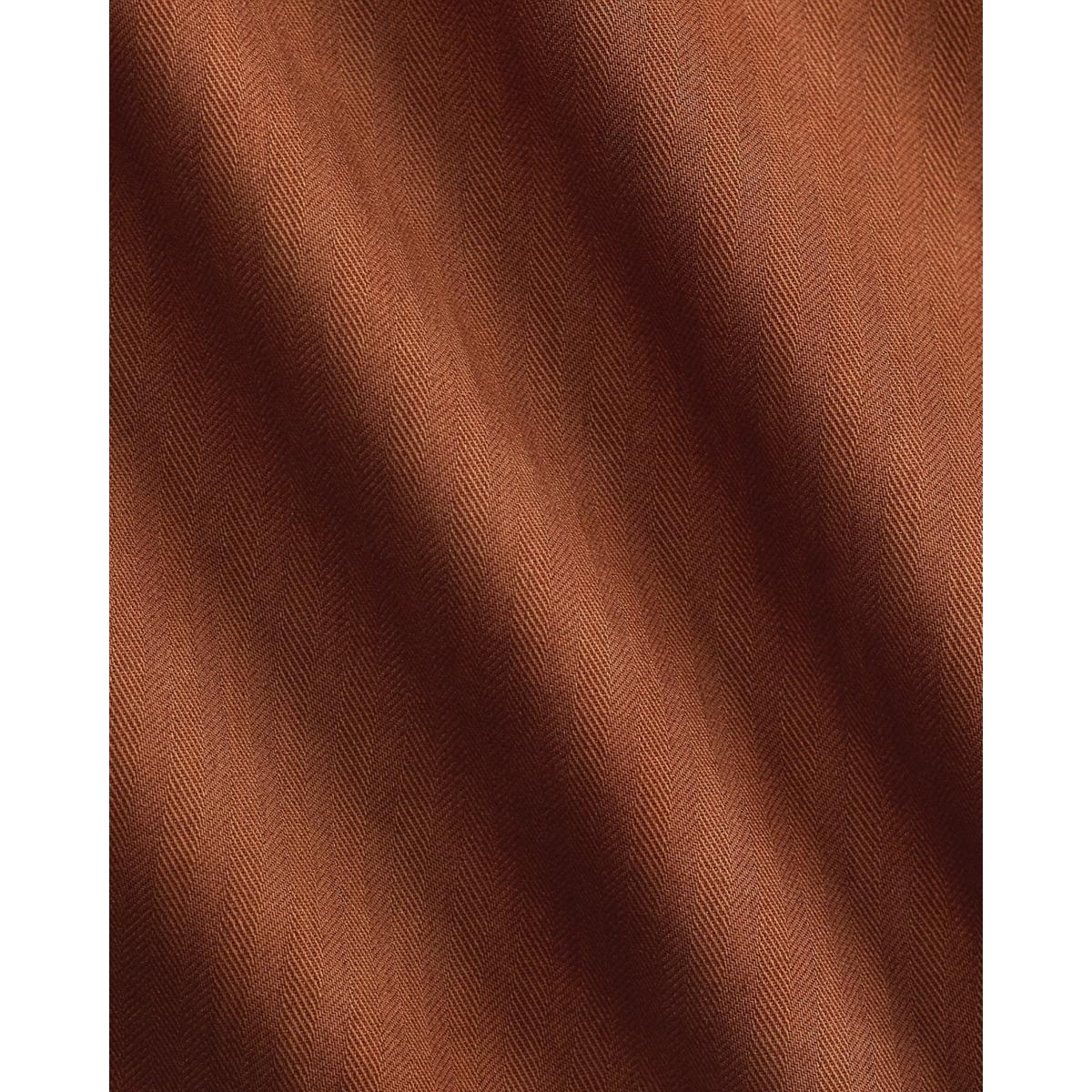 Embroidered Herringbone Twill Overshirt Brick - Overshirt