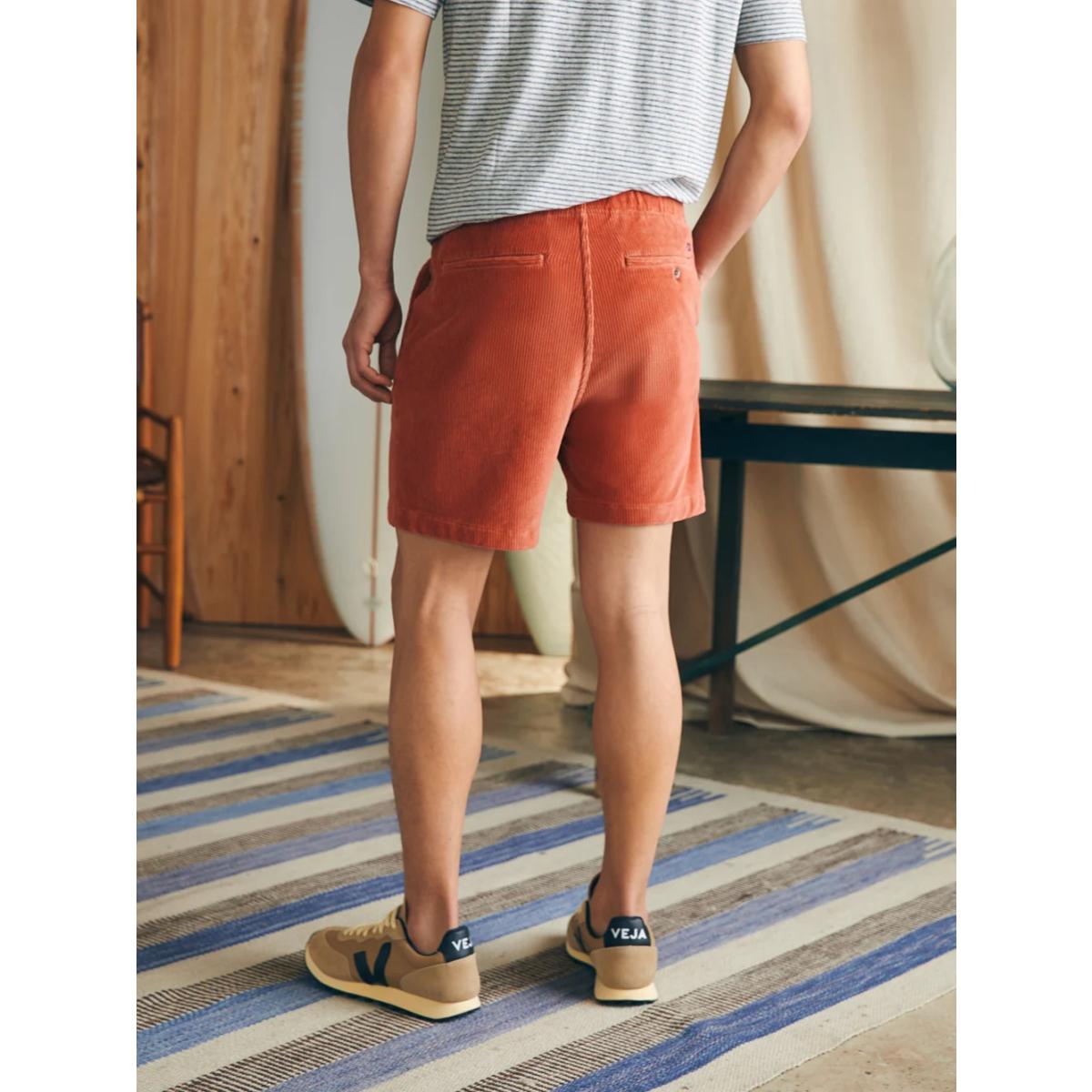 Essential Italian Knit Cord Short Coastal Orange - Shorts
