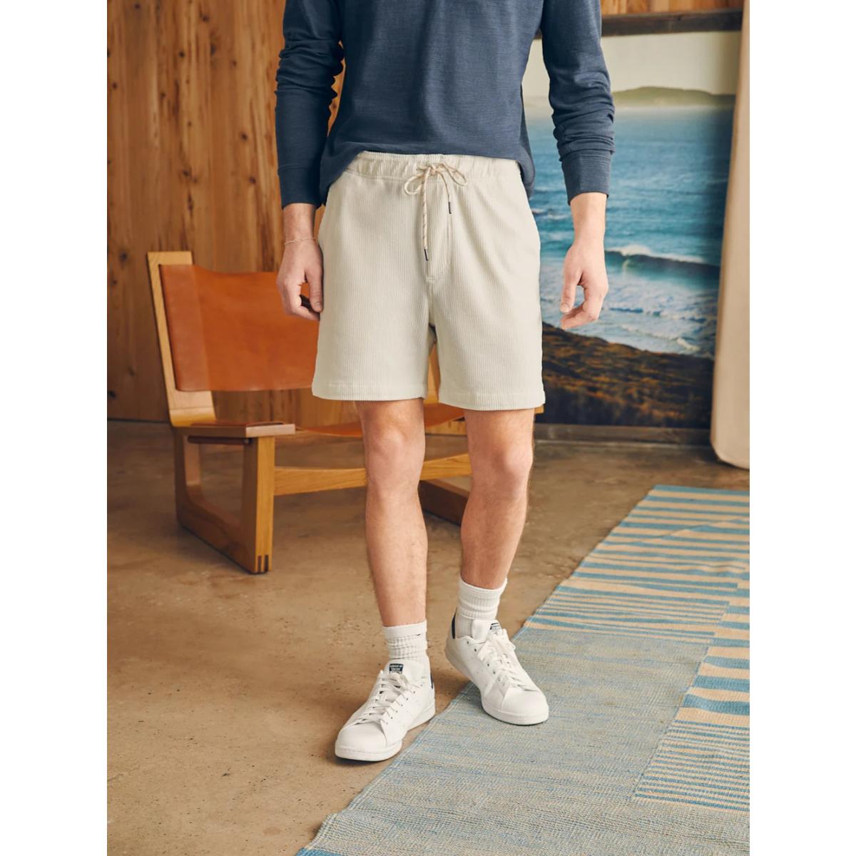 Essential Italian Knit Cord Short Stone - Shorts