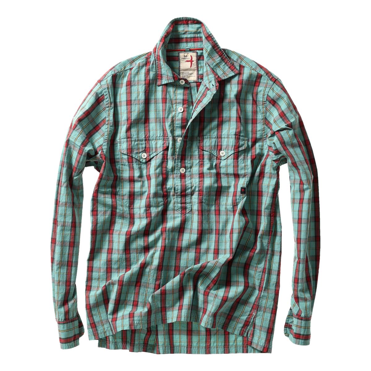 Exploded Popover Scrub Green Red Tartan - Shirts