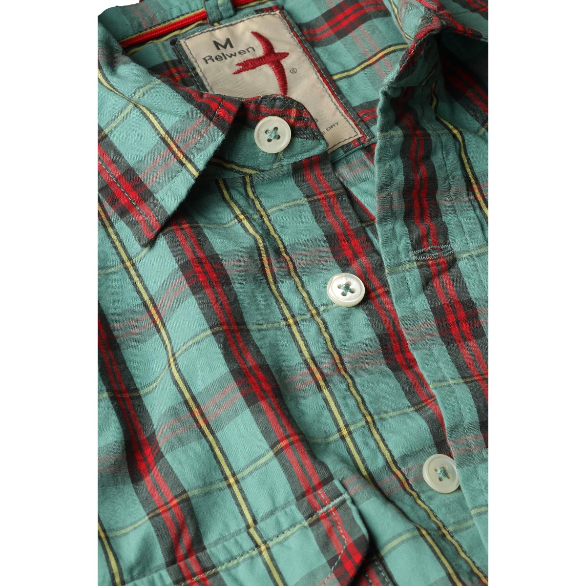 Exploded Popover Scrub Green Red Tartan - Shirts