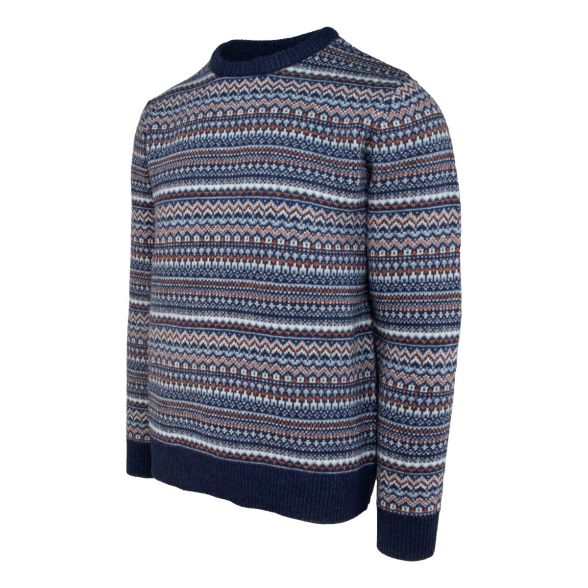 Fairisle Crewneck Sweater Blue - Sweater