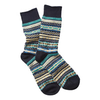 Fairisle Jacquard Crew Socks Black - Socks