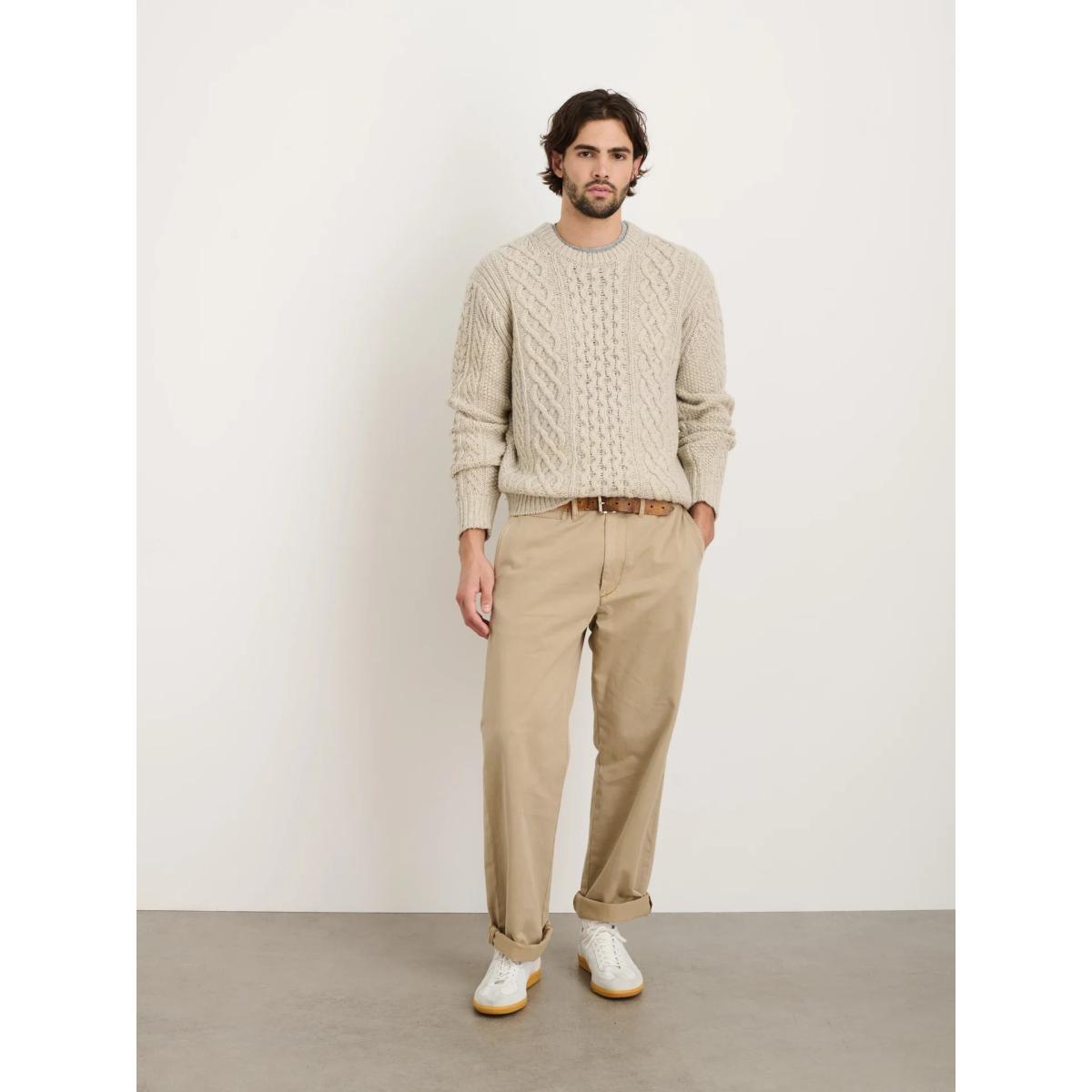 Fisherman Cable Crewneck Donegal Wool - Sweater