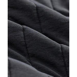 Fleece-Collar Quilted Jersey Jacket Faded Black - outerwear