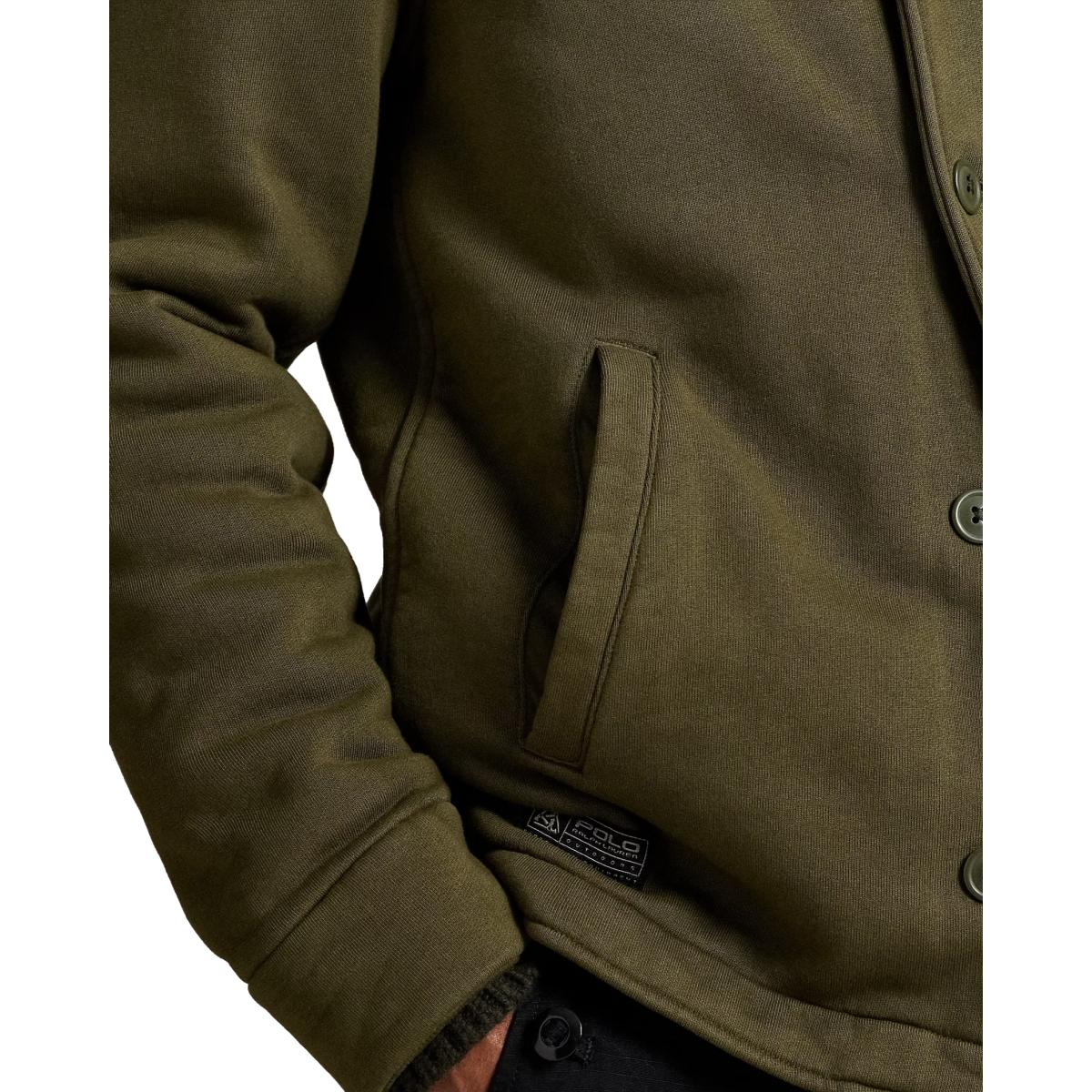 Fleece Deck Jacket Company Olive - knitwear