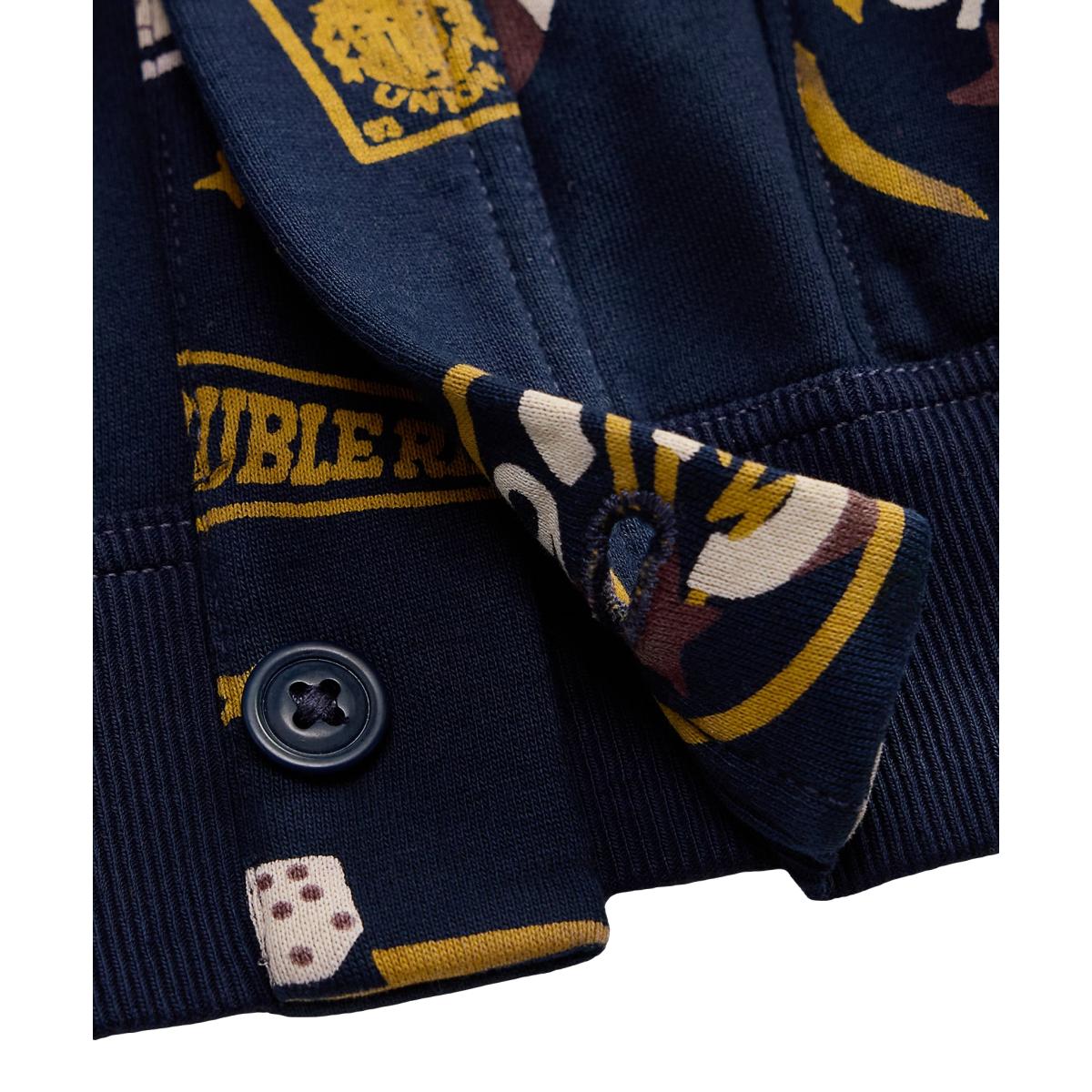 Fleece Graphic Jacket Navy Multi - Fleece