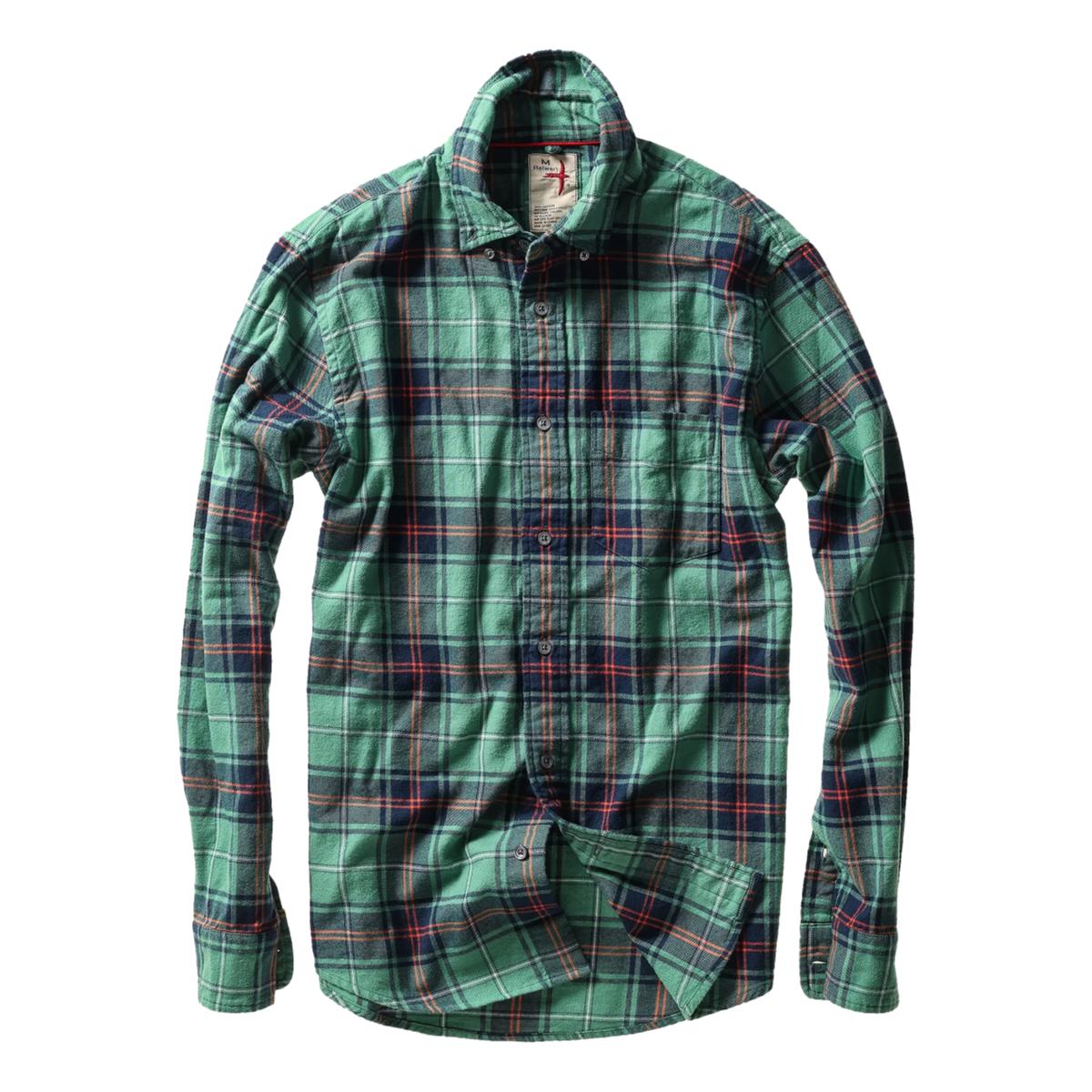 Flyweight Flannel Green Navy Multi - Shirts