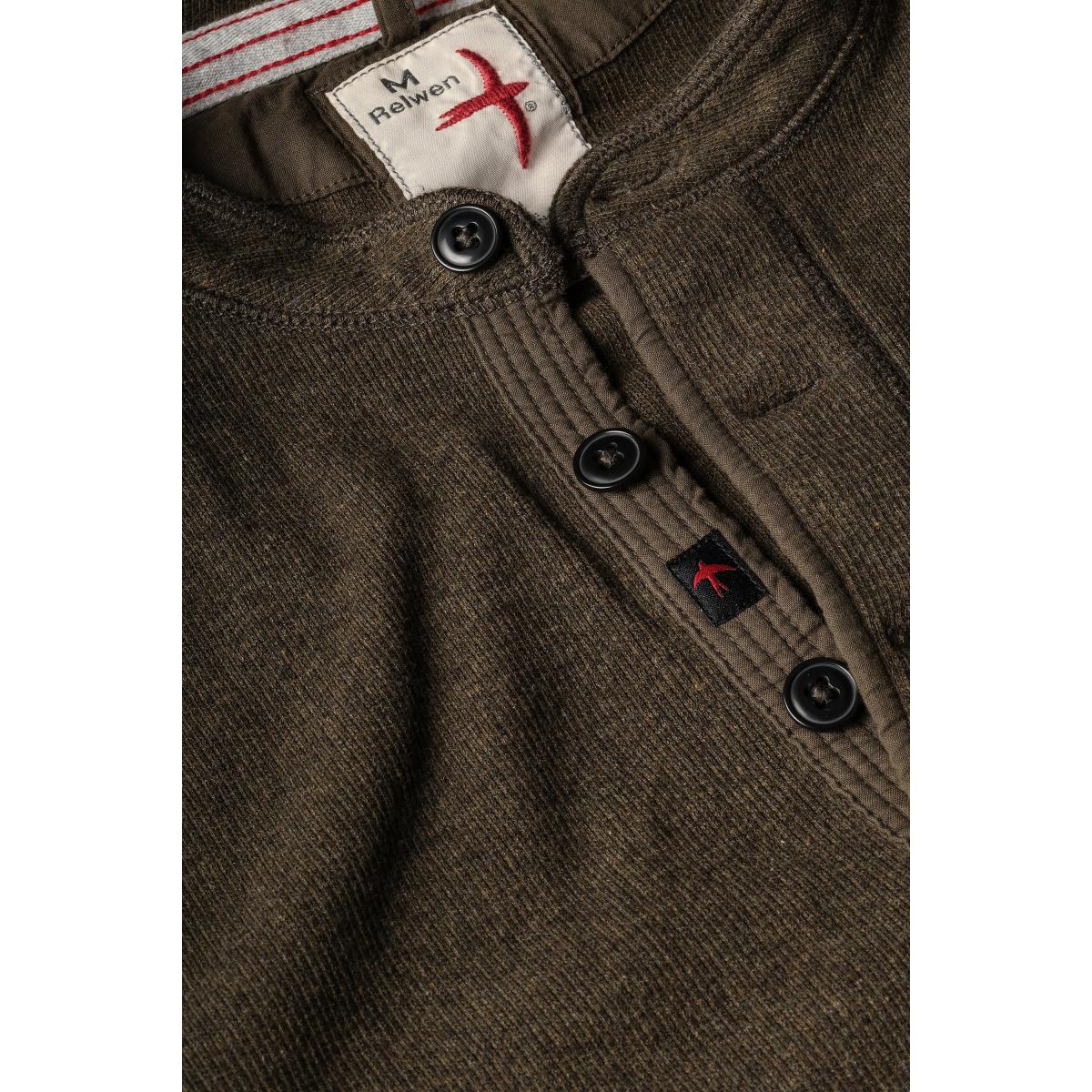 French Rib Henley Loden Heather - Henley