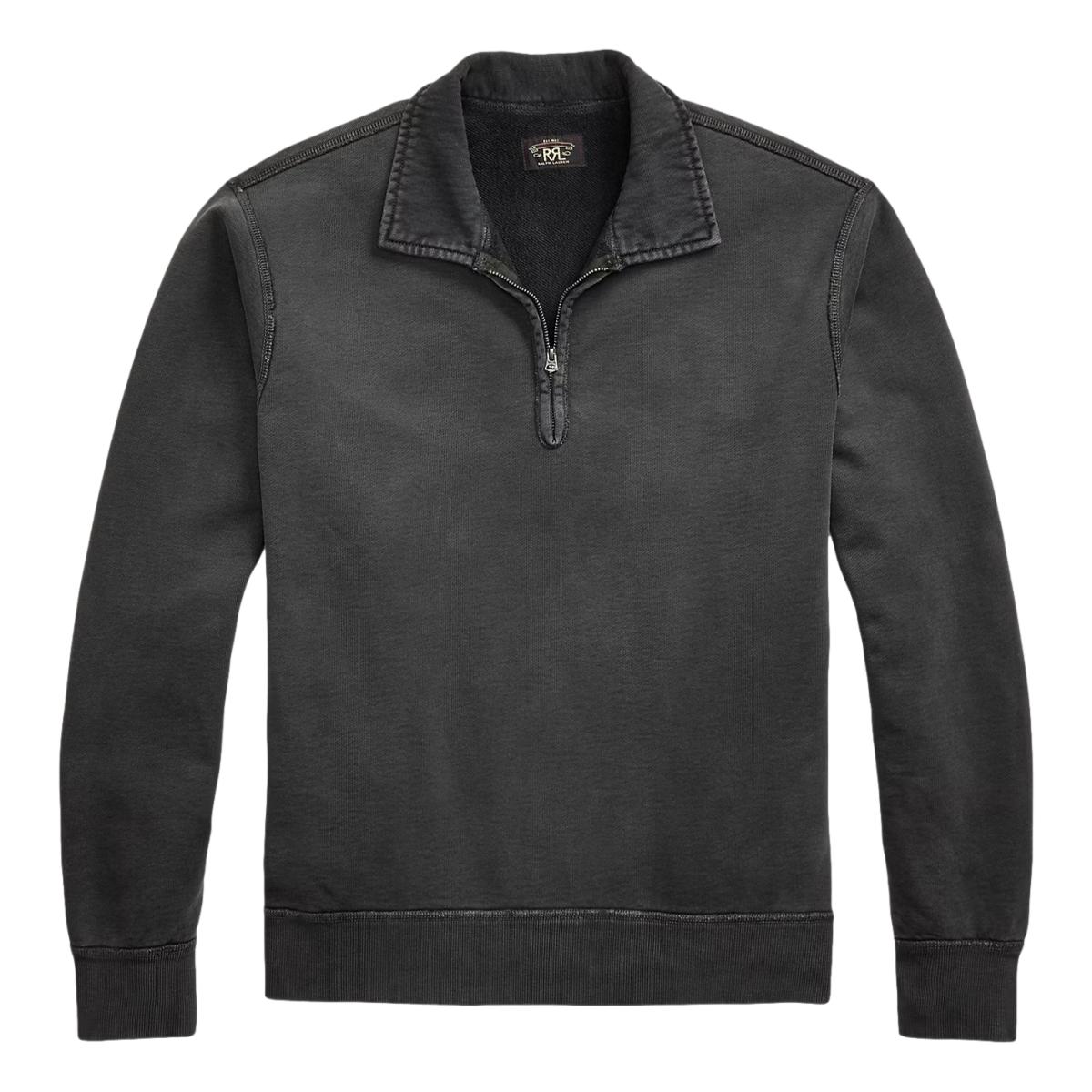 French Terry Quarter-Zip Pullover Faded Black - sweatshirt