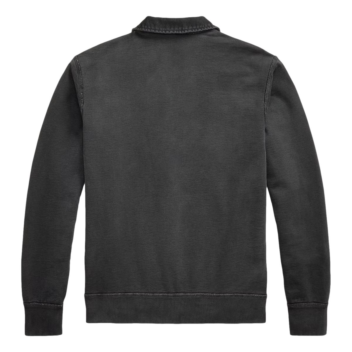 French Terry Quarter-Zip Pullover Faded Black - sweatshirt