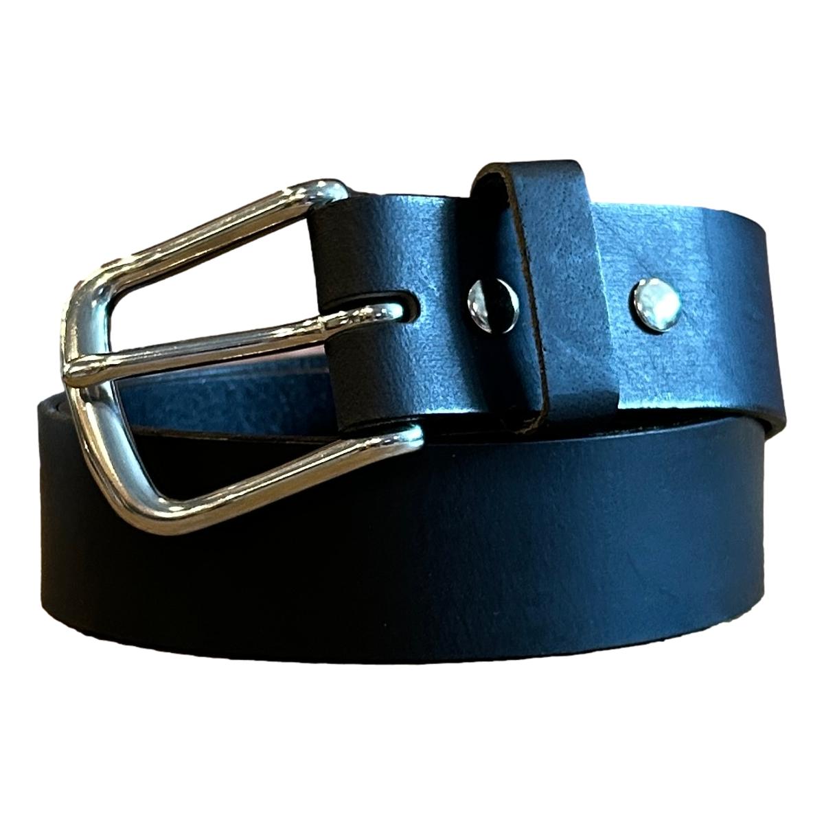 Full-Grain Black Leather Belt 1-1/2’’ - Belts