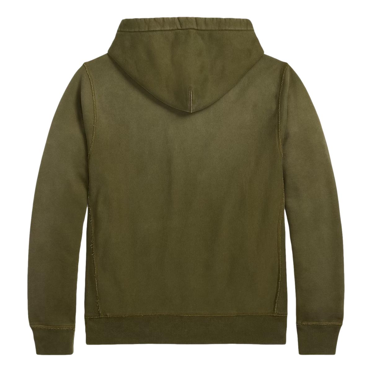 Garment-Dyed Fleece Hoodie Olive - sweatshirt