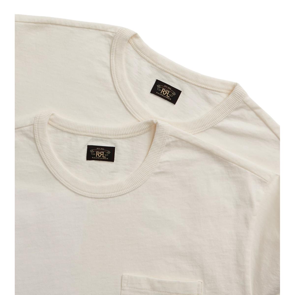 RRL 2P PACK TEE POCKET TSHIRTS Tシャツ RRL 2-Pack Pocket T-Shirts Dyed White – Frans Boone Store