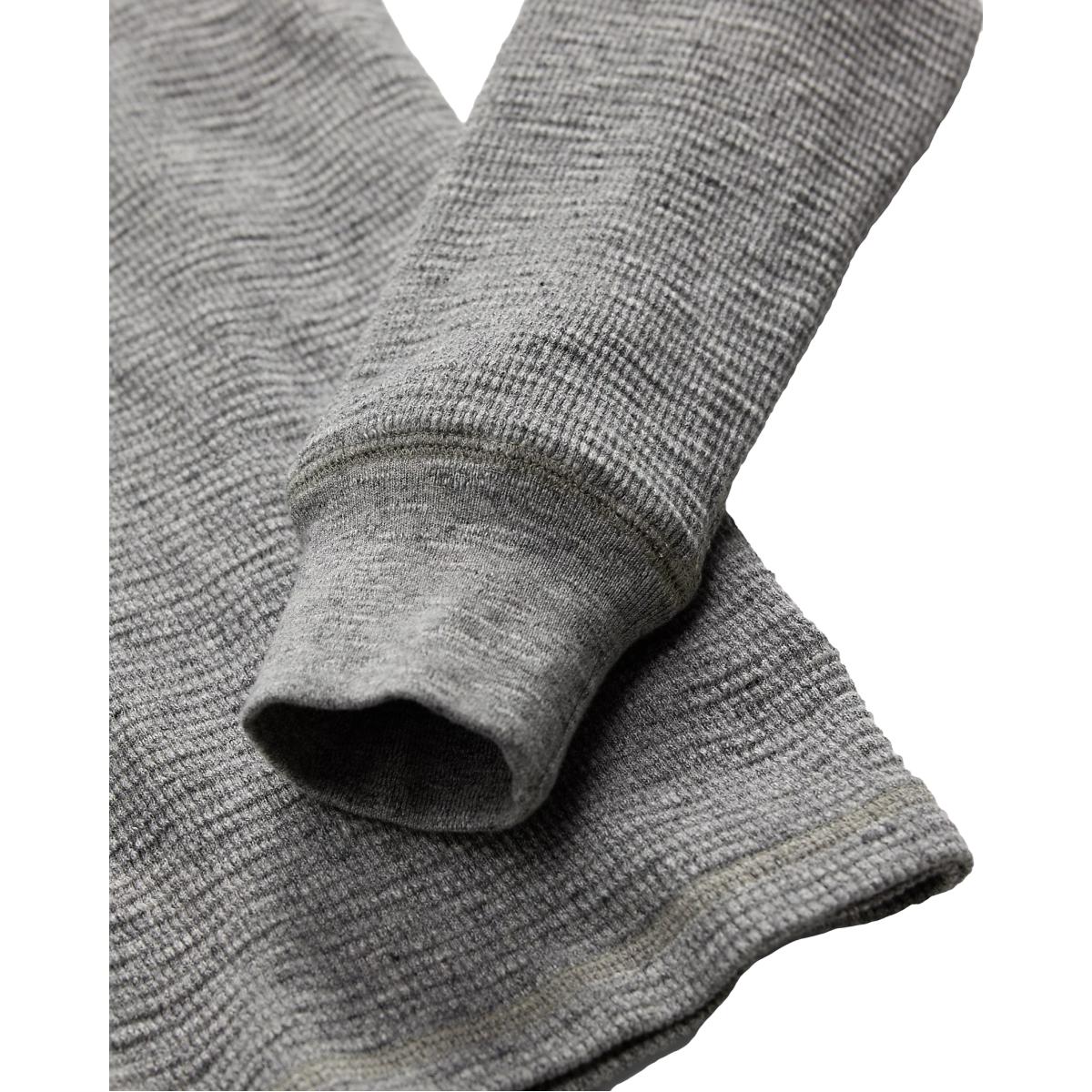 RRL Garment-Dyed Waffle-Knit Henley Grey Heather- MILWORKS