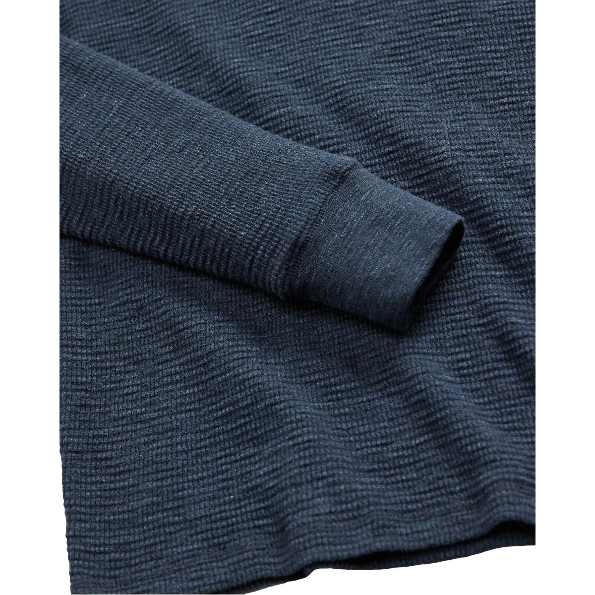 Garment-Dyed Waffle-Knit Henley Navy Heather - Henley