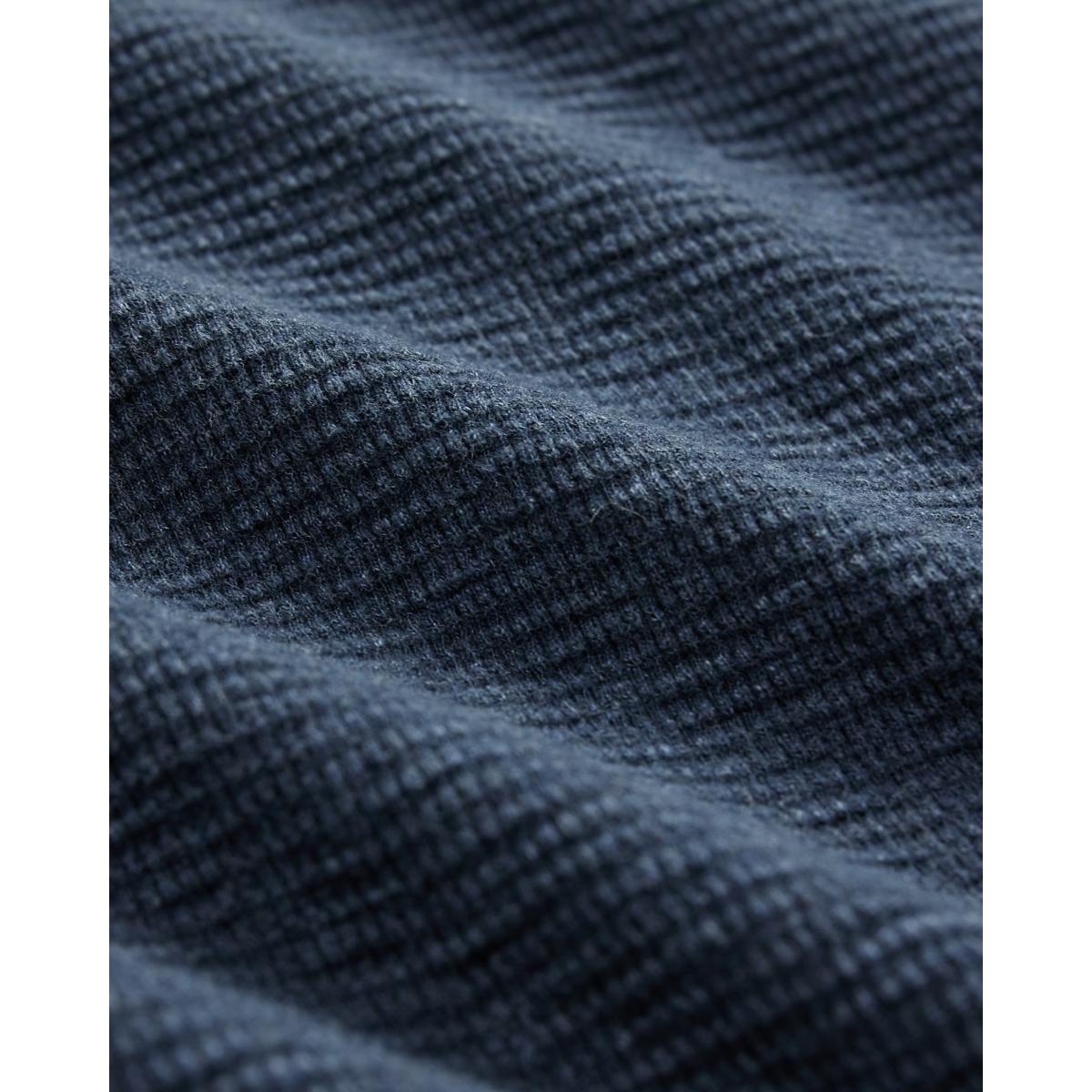 Garment-Dyed Waffle-Knit Henley Navy Heather - Henley