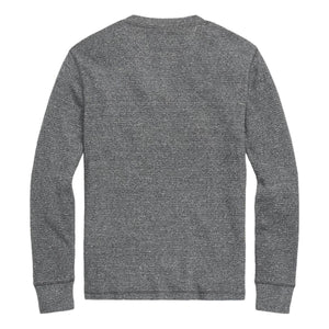 Garment-Dyed Waffle-Knit Henley Shirt Charcoal Heather -