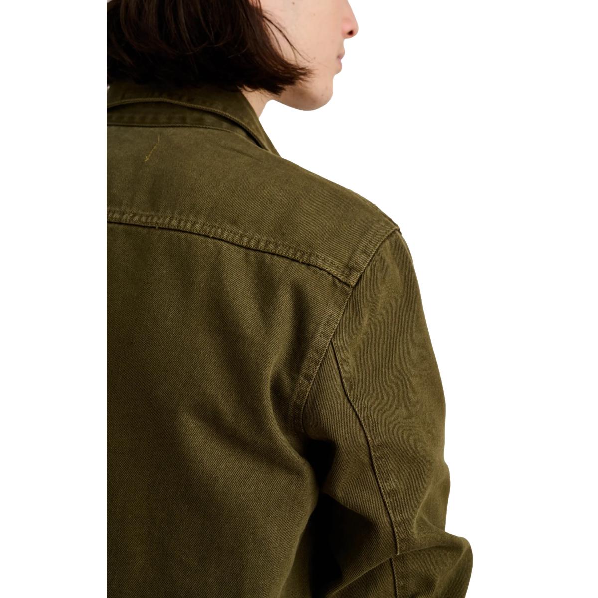Garment Dyed Work Jacket Recycled Denim Military Olive -