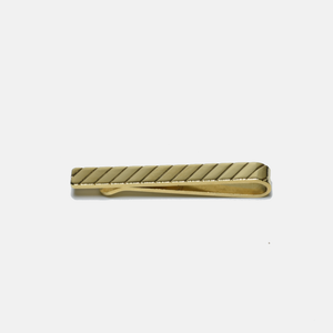 Gold Striped Tie Clip - Tie Clip