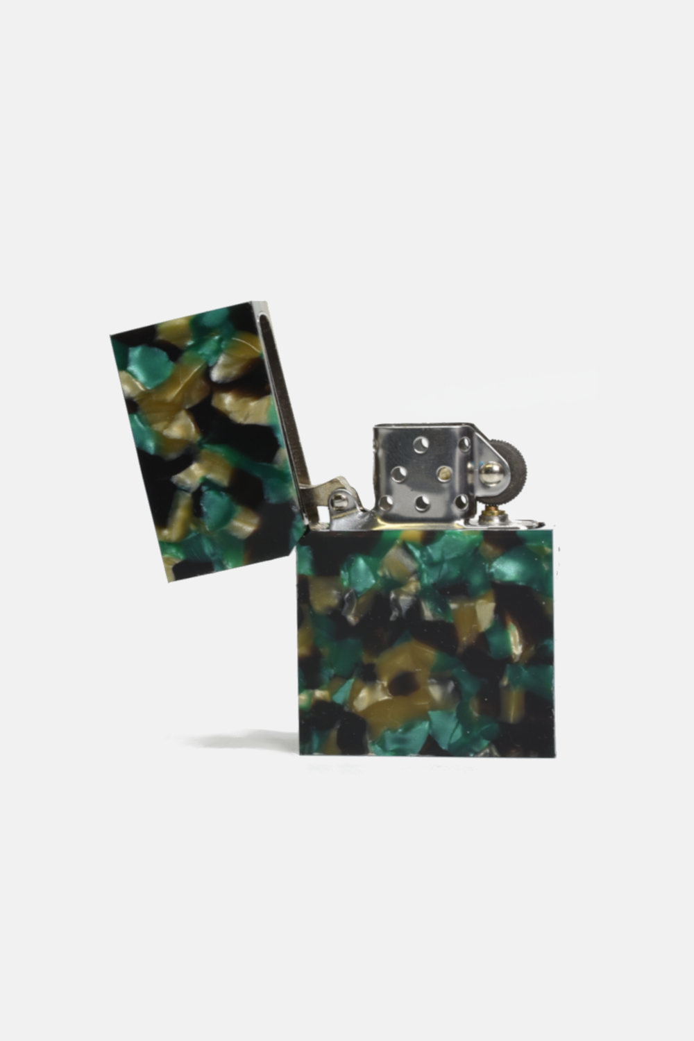 Green Confetti Zippo Style Lighter - Green