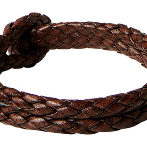 Hand Braided Leather Cuff Bracelet - Bracelet