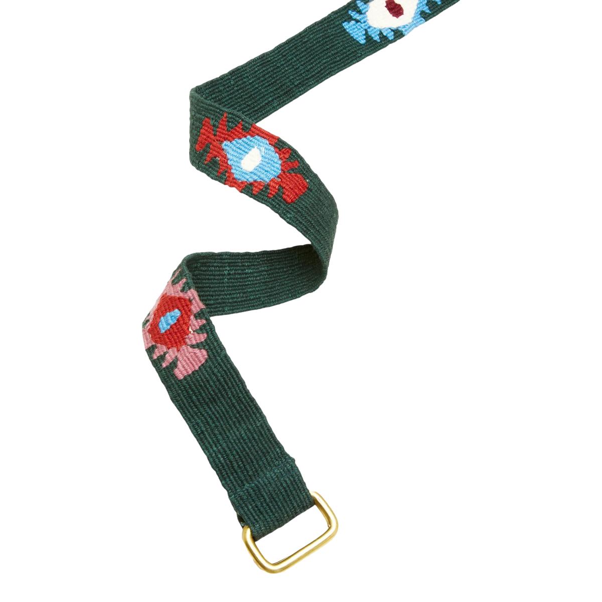 Hand-Loomed D-Ring Belt Forest Pink Tribal - Belts