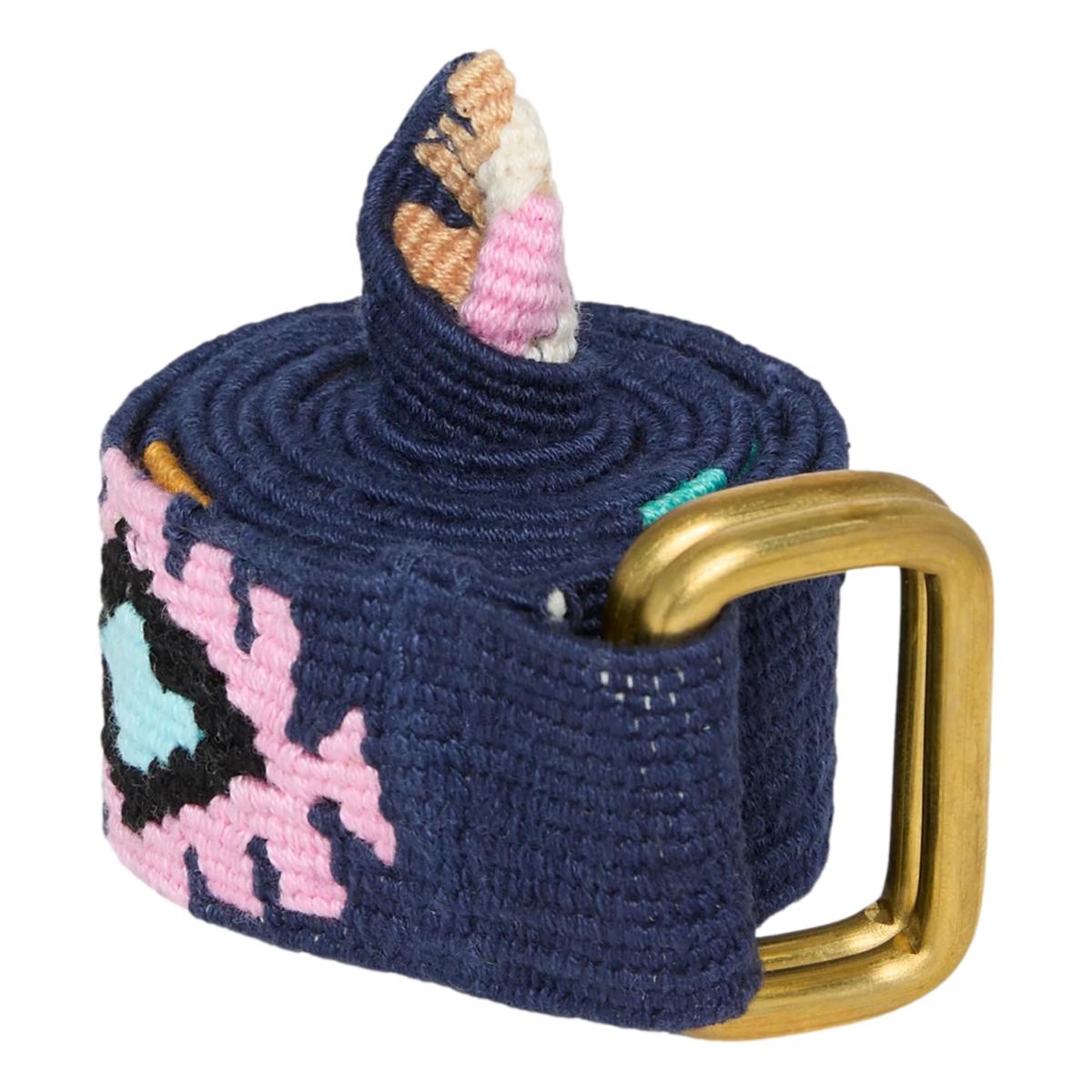 Hand-Loomed D-Ring Belt Navy Tribal - Belts