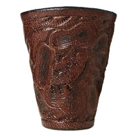 Hand-Tooled Leather Bandanna Slider Brown - Bandanna Slider