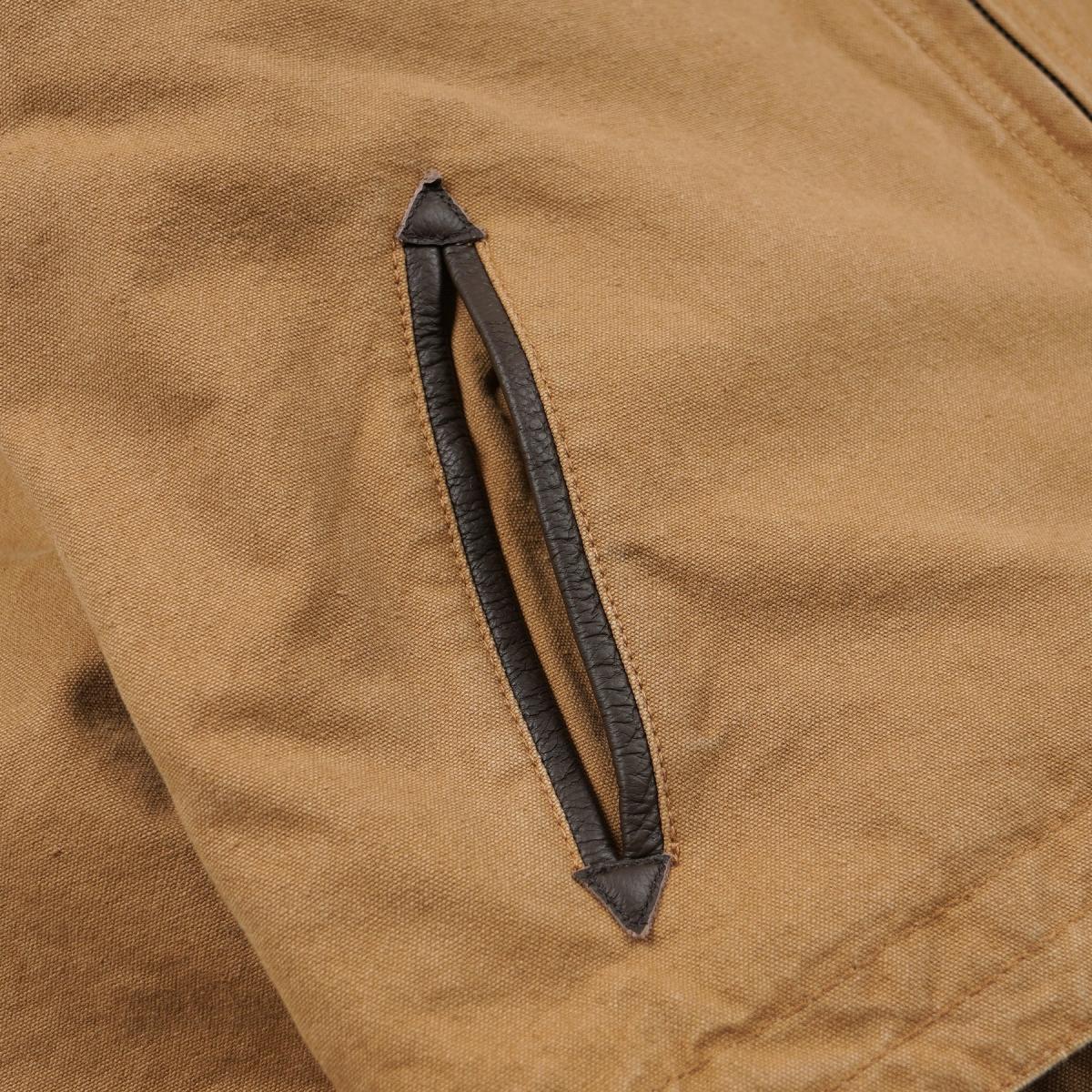 Heavy Canvas Destroyed Work Jacket Tan - Jacket