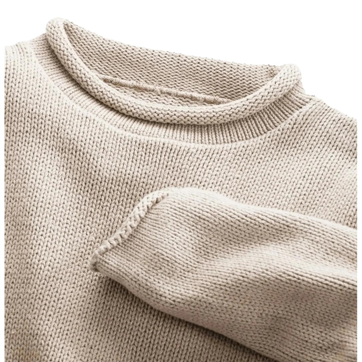 Heavy Rollneck Sweater Linen - Sweater