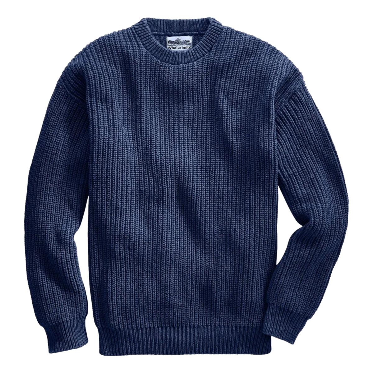 Heavy Shaker Knit Sweater Navy - Sweater