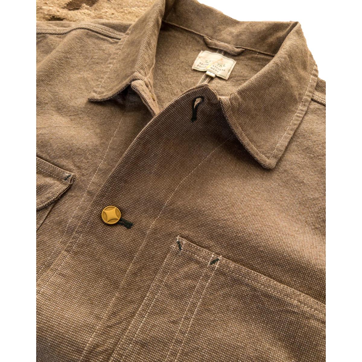 Heavyweight Pinpoint Canvas Barn Jacket Brown - Chore Coat