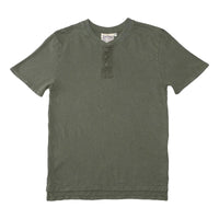 Henley Tee Washed Olive Green - Henley