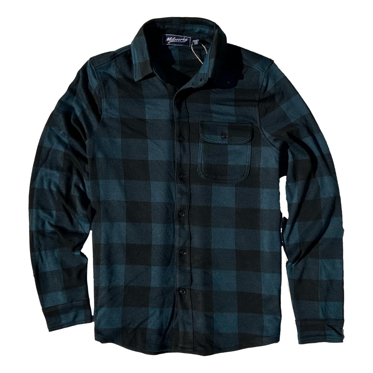 Heritage Knit Plaid Shirt Hunter Green - knit