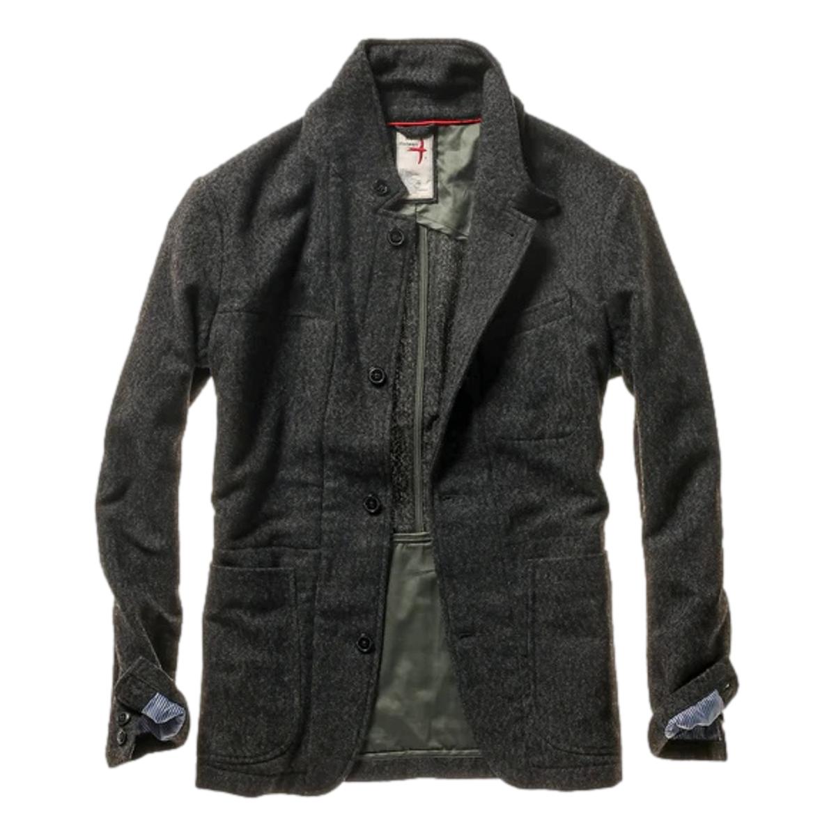 Heritage Trap Blazer Dark Charcoal Herringbone - Blazer