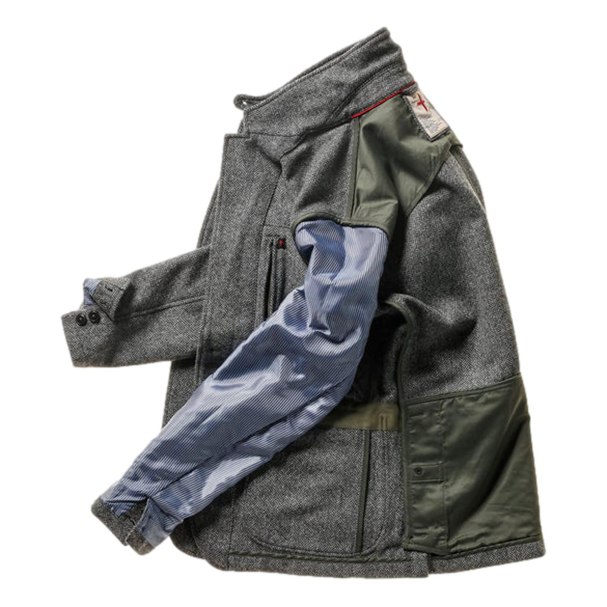 Heritage Trap Blazer Lt Grey Black Herringbone - Blazer