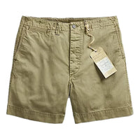 Herringbone Twill Field Short Olive - Shorts