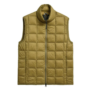 Hi Neck Zip Down Vest Beige - Vest