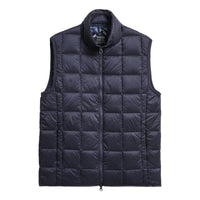 Hi Neck Zip Down Vest Navy - Vest